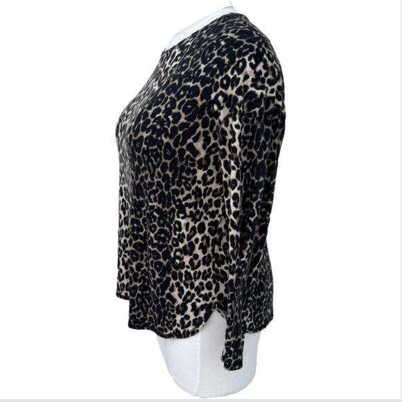 Westbound - Women's Blue White Traced Floral Vine 3/4 Sleeve Blouse Cotton - Picture 4 of 14